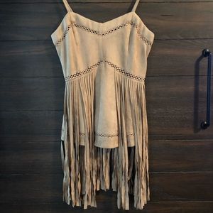NWOT Nashville Boutique Suede Fringe Top
